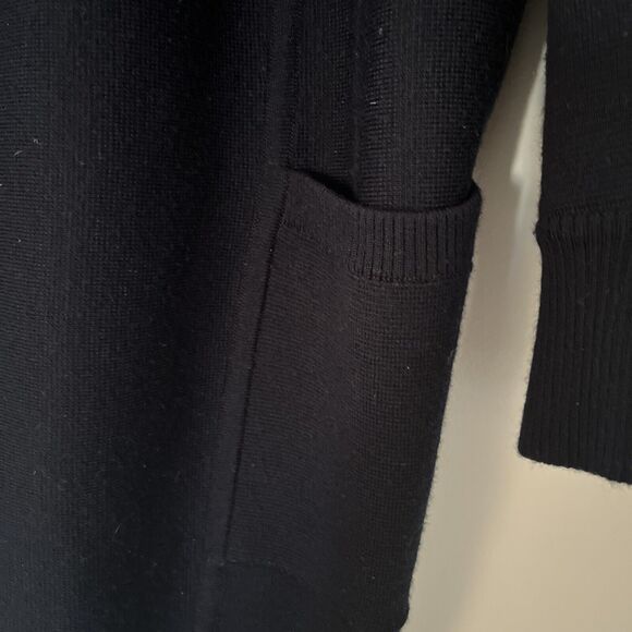 Athleta Wool Blend Open Front Sweater Cardigan Women Size XS Oversized Navy Blue - Picture 3 of 14